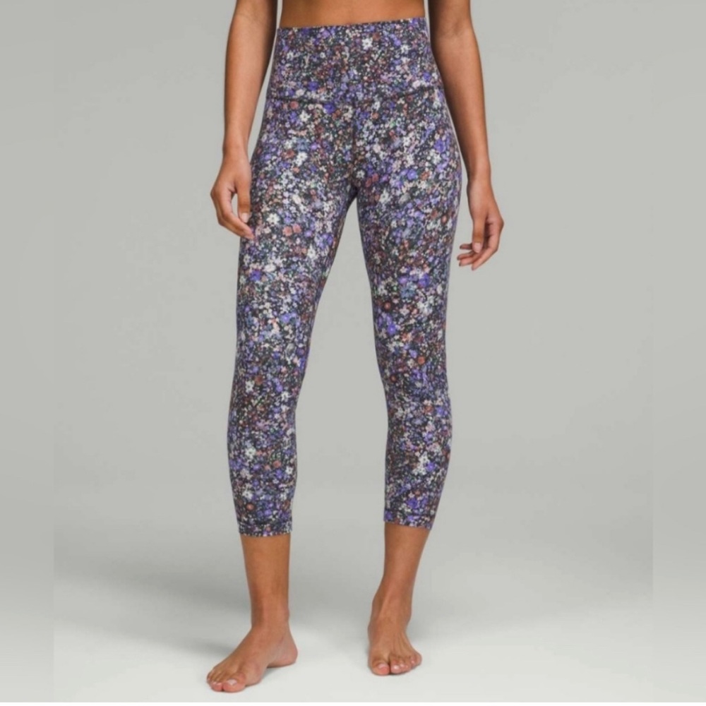 Lululemon Align High-Rise Crop 21" Flower Burst Multi Sz 4 EUC